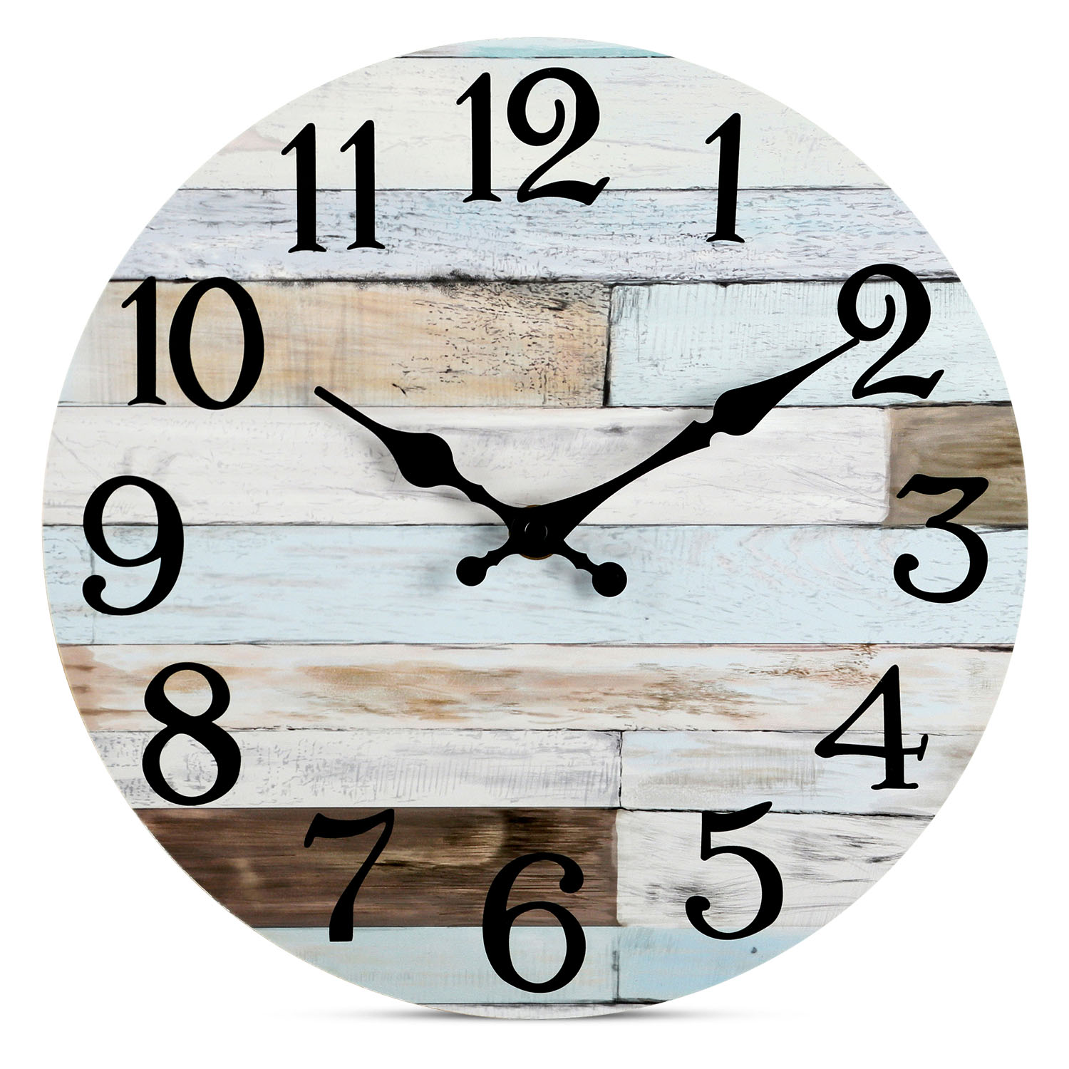 KECYET 8 Inch Rustic Wall Clocks （Blue）